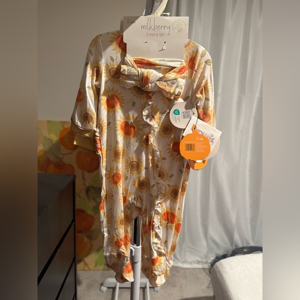 Milkberry Bamboo Floral Pumpkin Set